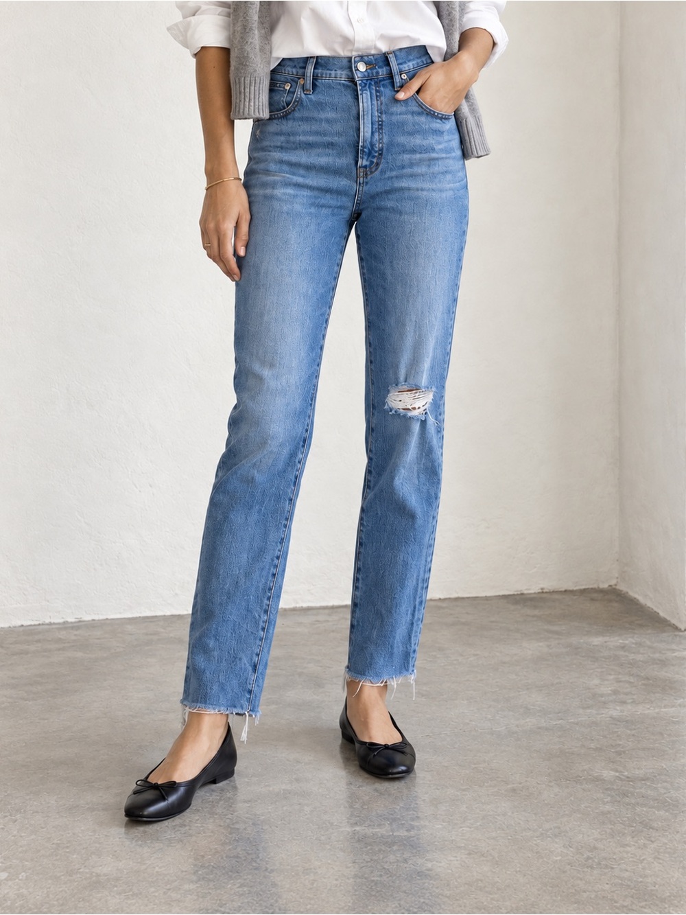 Madewell Perfect Vintage High Rise Jeans Coney Wash Distressed 29 Tall